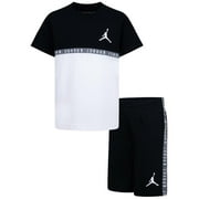 Jordan Little Boys Jumpman Blocked Taping Tee and Shorts Set - Black