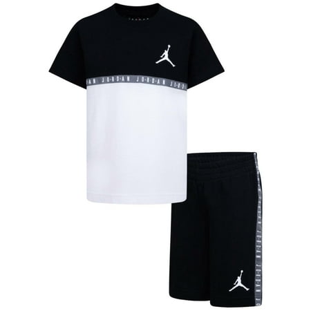 Jordan Little Boys Jumpman Blocked Taping Tee and Shorts Set - Black