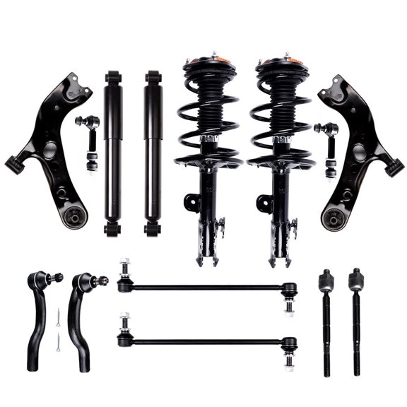 ECCPP 14PCS Complete Struts Assembly Control Arm and Ball Joint Assembly shock absorber Stabilizer Bar Link Kit Tie Rod End for Toyota RAV4 2006-2012 ,