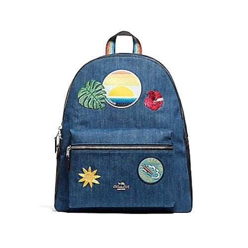 coach denim backpack