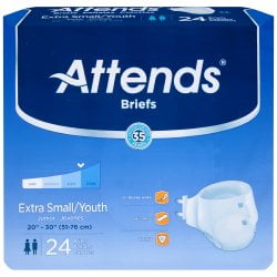 Attends HEAVY Absorbency Youth Diaper Brief XS BRBX10 24/