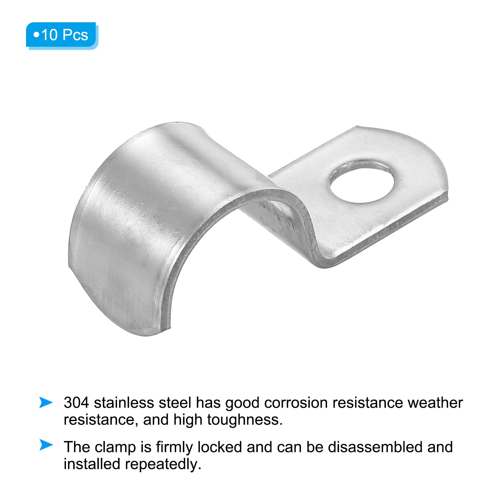 8pcs Pipe Strap Set Uxcell 304 Stainless Steel Pipe Straps - 16mm ...