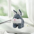 thumbnail image 1 of eléctrico de peluche, juguete realista de conejo, recuerdo de fiesta para niños y niñas, creativo, lindo regalo de cumpleaños, animal de Gris, 1 of 10