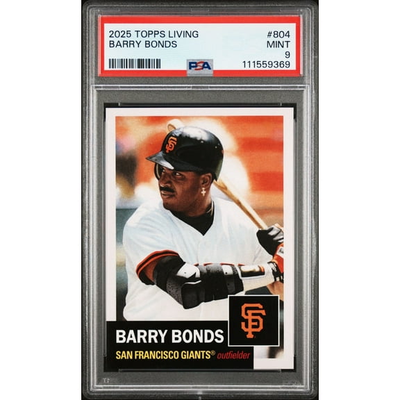 Barry Bonds 2025 Topps Living Baseball Card #804 Graded PSA 9