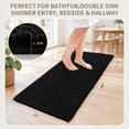Chenille Bathroom Rugs 60x24 Absorbent Soft Non Slip Black - Walmart.com