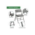 thumbnail image 4 of CodYinFI Pack of 2 (Fabric/Vinyl) Steel Frame Metal Foam Padded Folding Chairs (Black, Gray, White) (2-Pack - Vinyl Black), 4 of 6