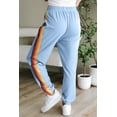 thumbnail image 3 of Casual Light Blue Active Sweatpants featuring Playful Rainbow Side Stripes - [ZhiHiMeRi] | (US 8-10)M, 3 of 11