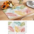 thumbnail image 6 of Watercolor Palm Leaves Placemats Set of 12 Summer Tropical Botanical Bohemia Place Mats Indoor Wipeable Table Mats Washable Cloth Dining Table Placemats for Kitchen Holiday Party Decor 13x19 Inch, 6 of 9