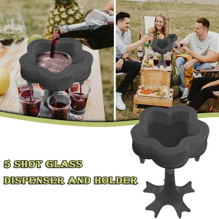 

Mashaouyo 5 Shot Glass Dispenser and Holder -Dispenser For Filling Liquids Shots Dispenser