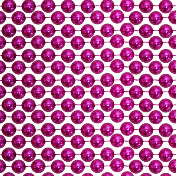 48" 18mm Round Pearl Hot Pink Mardi Gras Beads