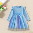 thumbnail image 2 of GZEFJRQM Toddler Rainbow Tutu Dress Girls Tulle Dresses Long Sleeve Ruffle Tiered Swing Ball Gown Fall Winter Casual Party Tulle Sundress, 2 of 9