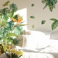 thumbnail image 4 of Tropical Green Leaves Wall Decals, Waterproof Peel and Stick Wall Stickers for Bathroom Decor, Self-Adhesive Art Murals to Beautify Home Walls, Toilet, Shower Room and Living Room, 28.4*30.7in, Green, 4 of 7