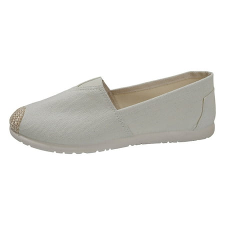 OJSFQUFP Womens Walking Shoes Women Casual Shoes Versatile Fashionable Large Women Shoes Fashion Shoes Work Flats Office Shoes Womens Flats White 41