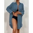 thumbnail image 6 of Bsubseach Fashion Polyester Swiss Dot Button Down Shirt Dress Swimwear Cover-Ups, One Size, 6 of 7