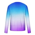 thumbnail image 4 of VBTAPA Long Sleeve T-shirts for Men Big and Tall Casual Athletic Tees Gradient Color Print Round Neck Tee Tops Lightweight Fall T-Shirt Lightning Deals of Today Blue XXL, 4 of 6