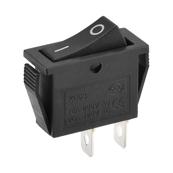 Boat Rocker Switch Black Toggle Switch for Boat Car Marine 2pins ON/OFF AC 250V/15A 125V/20A, 1pcs