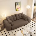 thumbnail image 3 of LLappuil 79" Futon Convertible Sofa Bed, Sherpa Fleece Human Dog Bed, Floor Lazy Sofa Bed for Living Room Brown, 3 of 9