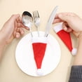 thumbnail image 4 of 10pcs Multi-purpose Mini Santa Hat Christmas Wine Bottle Covers Flannel Fabric Cap Tableware Cover, 4 of 8