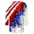 thumbnail image 5 of IchuanyiIndependence Day Womens Shirts , Womens Fashion Round Neck Casual Three Quarter Independence Day Print Tops T-shirt Blouse, 5 of 5