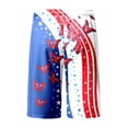 thumbnail image 4 of Wyzesi Cargo Shorts for Men 11 Inch Inseam Male Spring and Summer Independence Day Color Beach Pants Drawstring Elastic Waist Breathable Soft Short Daily Streetwear Tie Pocket Casual Shorts, 4 of 5