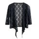 thumbnail image 5 of Txlixc Top corto de primavera y verano para mujer, camiseta negra de manga larga con cuello en V profundo, camiseta de encaje transparente Txlixc moda, 5 of 7