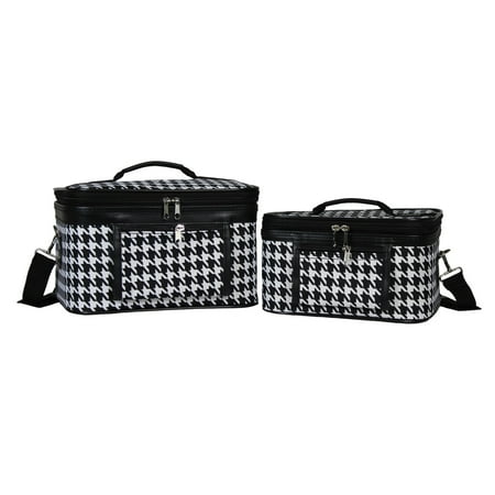 - World Traveler Houndstooth 2-Piece Train Cosmetic Case Set