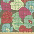thumbnail image 2 of Ambesonne Flowers Fabric by the Yard Upholstery, Multicolored Poppy Blossoms, 1 Yard, Dark Coral Multicolor, 2 of 5