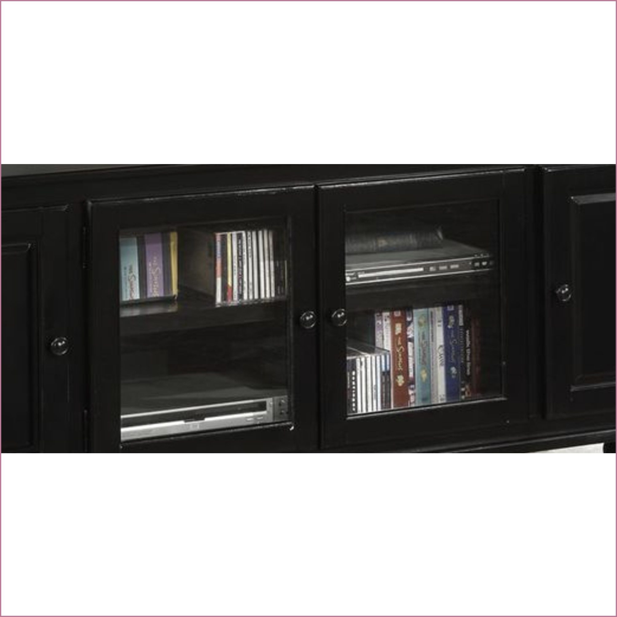 TV Furniture Modern Black Finish TV Stand with Storage | Fits 59” TVs | Black | TV Size Ranges 50-59 inches