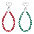 thumbnail image 1 of 2 Pcs Pendentif en Forme de Cœur en Forme de Perle pour Voiture, Porte-Clés et Décoration de Sac à Main Diy (Rouge Vert), 1 of 4
