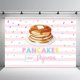 thumbnail image 1 of Telones de fondo para fiesta de cumpleaños de niñas con pijamas y panqueques dulces de 2,1 x 1,5 m, rayas rosas, 1 of 5