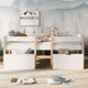 thumbnail image 5 of [NOVEDAD]Cama cama infantil con cajón y anticaída, madera maciza de pino-90x190 cm-blanco y roble esquí esquí Gafas de esquí, 5 of 5