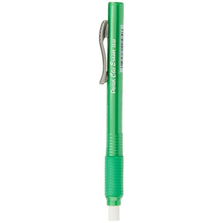 信頼も高い Pentel Clic Eraser Grip, Retractable Eraser, Light Green 消しゴム・修正用品