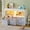 White, variant on Pinmoco 5-Cube Reversible Open LED Kids Toy Storage Organizer with Three Marbled Fabric Drawers, White