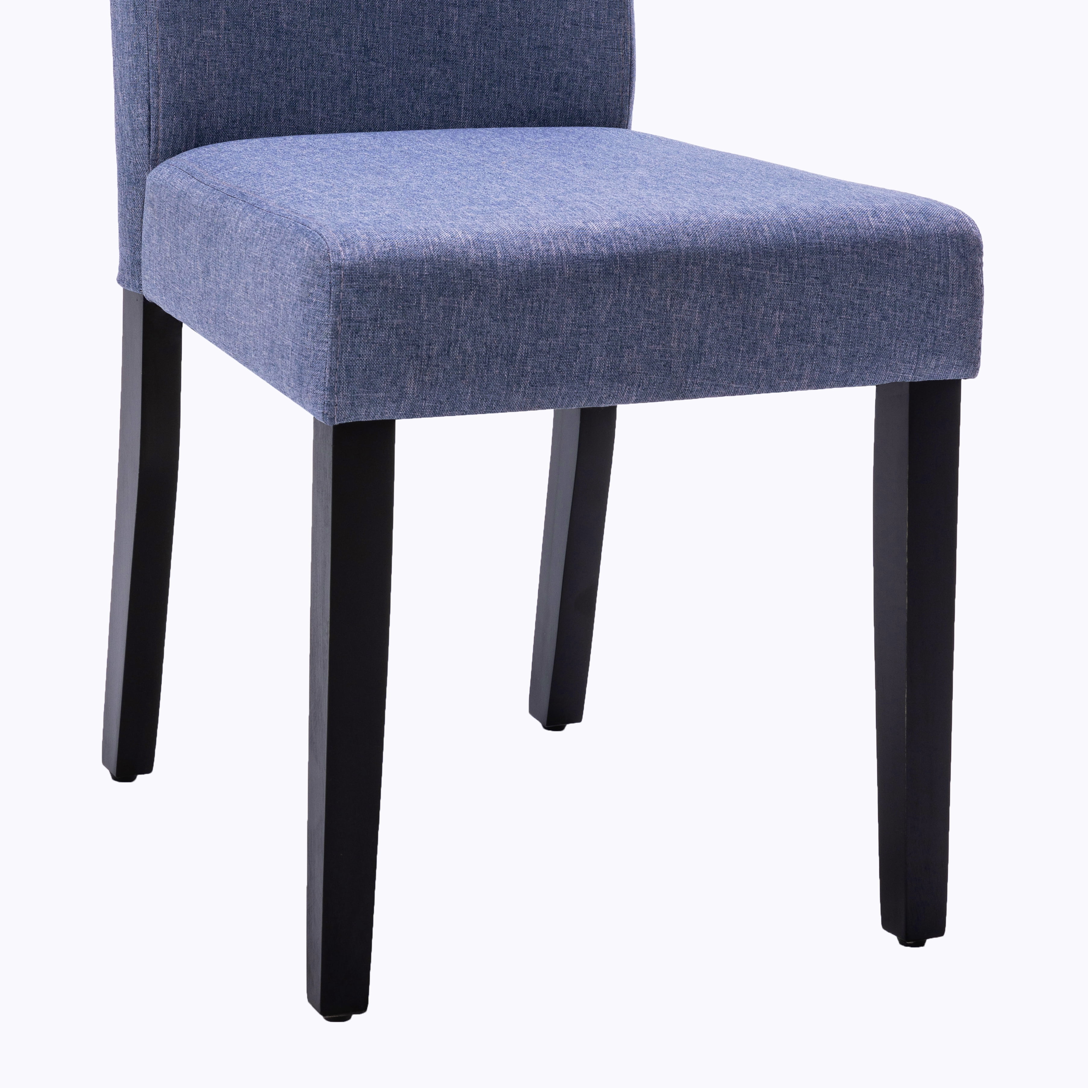 Modern 2 PC Polyester Dining Chair Set with Diamond Tufted Back and Wooden Legs, Navy - AC Pacific
