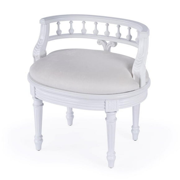 Butler Specialty Company Hathaway Upholstered 22.5"W Vanity Seat - Cottage White