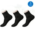 thumbnail image 3 of Diabetic Quarter Socks for Men & Women Physicians Approved Socks, 3 Pairs, Size 13-15 (Black), 3 of 5