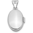 thumbnail image 3 of 14k White Gold 13mm Oval Plain Assembled Locket - 20.8mm, 3 of 7
