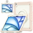 thumbnail image 3 of Dteck for iPad Air 13 Inch Case M2(2024) Heavy Duty Case, Shockproof Drop Protection with Screen Protector & Pencil Holder & Rotating Stand & Handle Rugged Protective Cover, Rosegold, 3 of 7