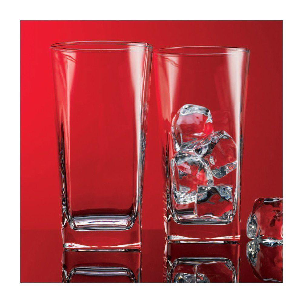 Set of 4 Home Essentials Red Series Bubble 17oz Highball Glass 