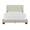 thumbnail image 4 of Boyd Sleep Diagonal Off White Linen King Size Fully Upholstered Platform Bed Frame with Adjustable Headboard, Qualified Box Spring or Foundation Required for Use, 4 of 13