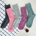 thumbnail image 6 of Loritta 5 Pairs Warm Wool Socks for Women, Thick Knit Thermal Crew Winter Warm Socks Size 5-9, 6 of 7