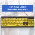 thumbnail image 2 of Keyboard,Low Vision Users Vision Users 104 Computer Low Vision Wired Usb Print 104 Letters Old Print Computer Low Letters Old Men Users 104 Letters Ktoyols Buzhi Wired U-sb Print, 2 of 6