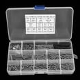 thumbnail image 3 of 662Pcs M2 Screw Set 304 Stainless Steel Pan Head  Machine Screw Flat Elastic Washer And Nut With Plastic Case And Wrench, 3 of 8