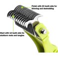 thumbnail image 3 of Dog Comb Grooming Depilatory Comb Dog Cat Brush Pet Grooming Tool Undercoat Comb Double Sided Blade Rake Grooming Comb Double Sided Depilatory Tool for Small, Medium, Large Pets, 3 of 4
