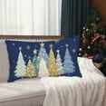 thumbnail image 6 of Cinvoph 20"x12" Christmas Plush Pillow Cover Decorative Tree Throw Pillow Cases for Winter Xmas New Year, Soft Cushion Covers for Couch Sofa Bed Living Room Party Home Decoration Blue, 6 of 6