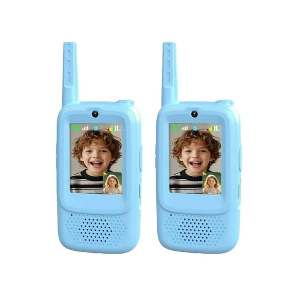 Video Walkie Talkies for Kids Kids Walkie Talkies 2 Pack,Rechargeable Toddler Toys with HD Camera & Voice Changer, Long Range Gift Toys for Boys & Girls Ages 3-8 for Outdoor Camping, Travel (B)
