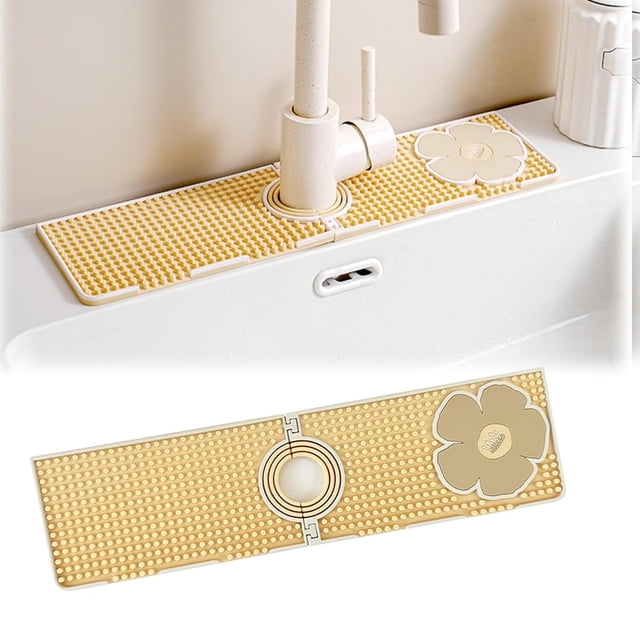 Protector contra salpicaduras para fregadero de cocina, alfombrilla para grifo para fregadero de cocina, protector de grifo y alfombrilla de drenaje, bandeja portaesponja para lavavajillas para