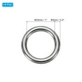 thumbnail image 2 of Uxcell 1" Seamless Metal O Rings, 6 Pack 304 Stainless Steel O-Ring Solid Round Rings for Macrame, DIY Craft,5x25mm, 2 of 5