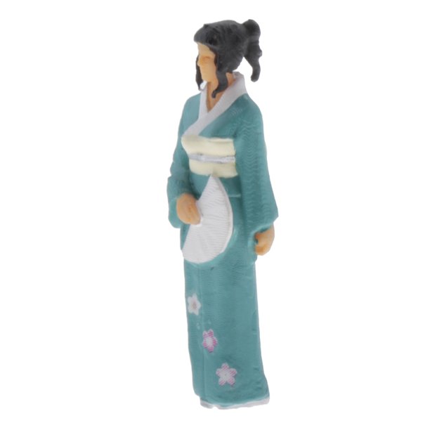 1:64 Japanese Women Scenario Model Scene for Group of Toys Green