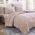 thumbnail image 1 of Twin Comforter Set 5 Pieces Bed in A Bag, Washed, Pink Kids Bedding Comforter Sheets Pillowcases & Shams, for Twin Size Bed - Sepia Rose, 1 of 15